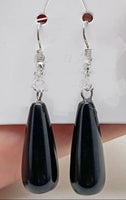 Obsidian Natural Stone Water Dangle Drop Earrings